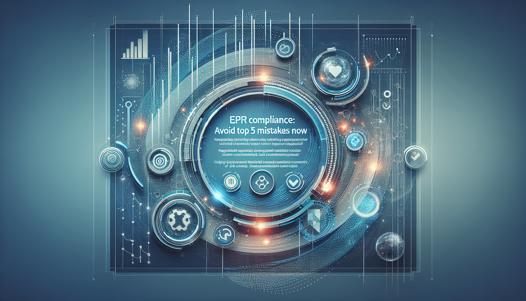 Graphical illustration of EPR compliance mistakes with European flags, cluttered seller desk, and AI-powered compliance path.