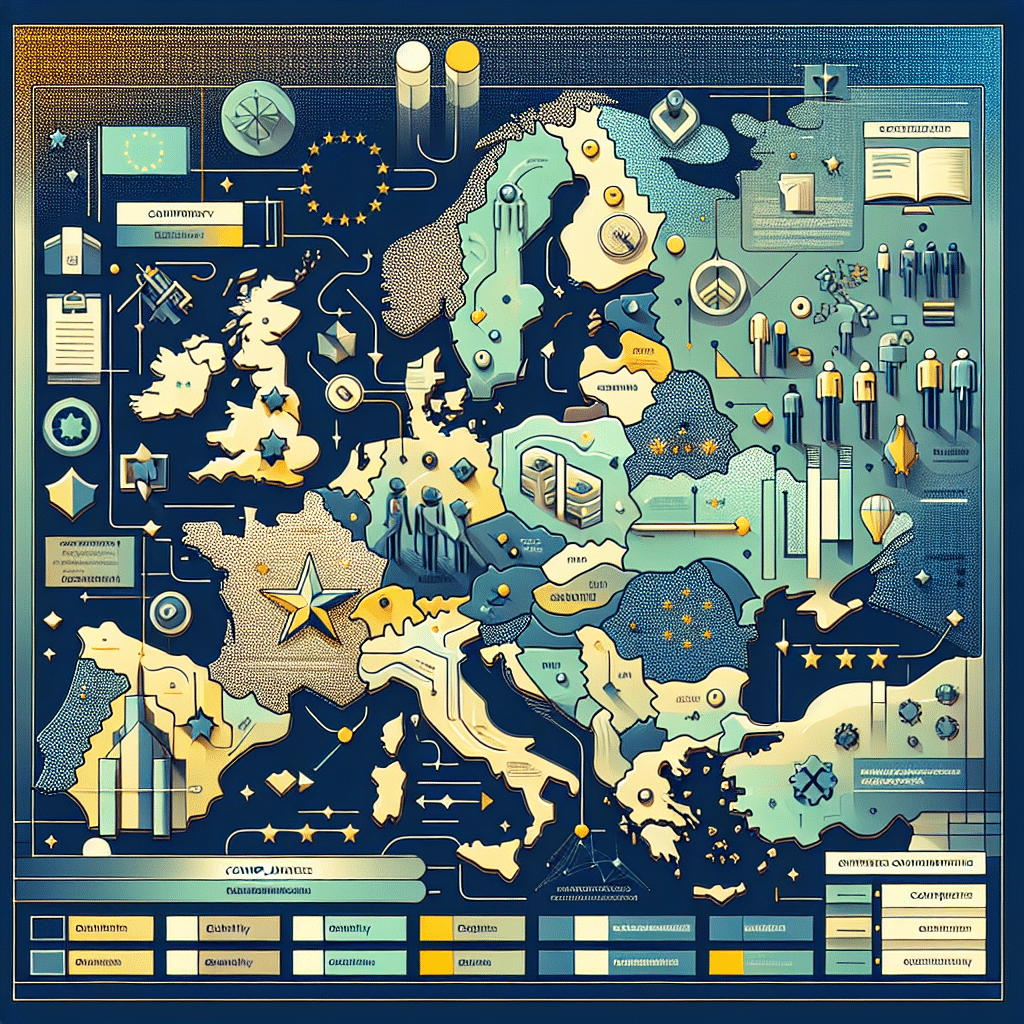 Infographic map illustrating EPR Registration Requirements across EU countries with compliance documents and regulation highlights.