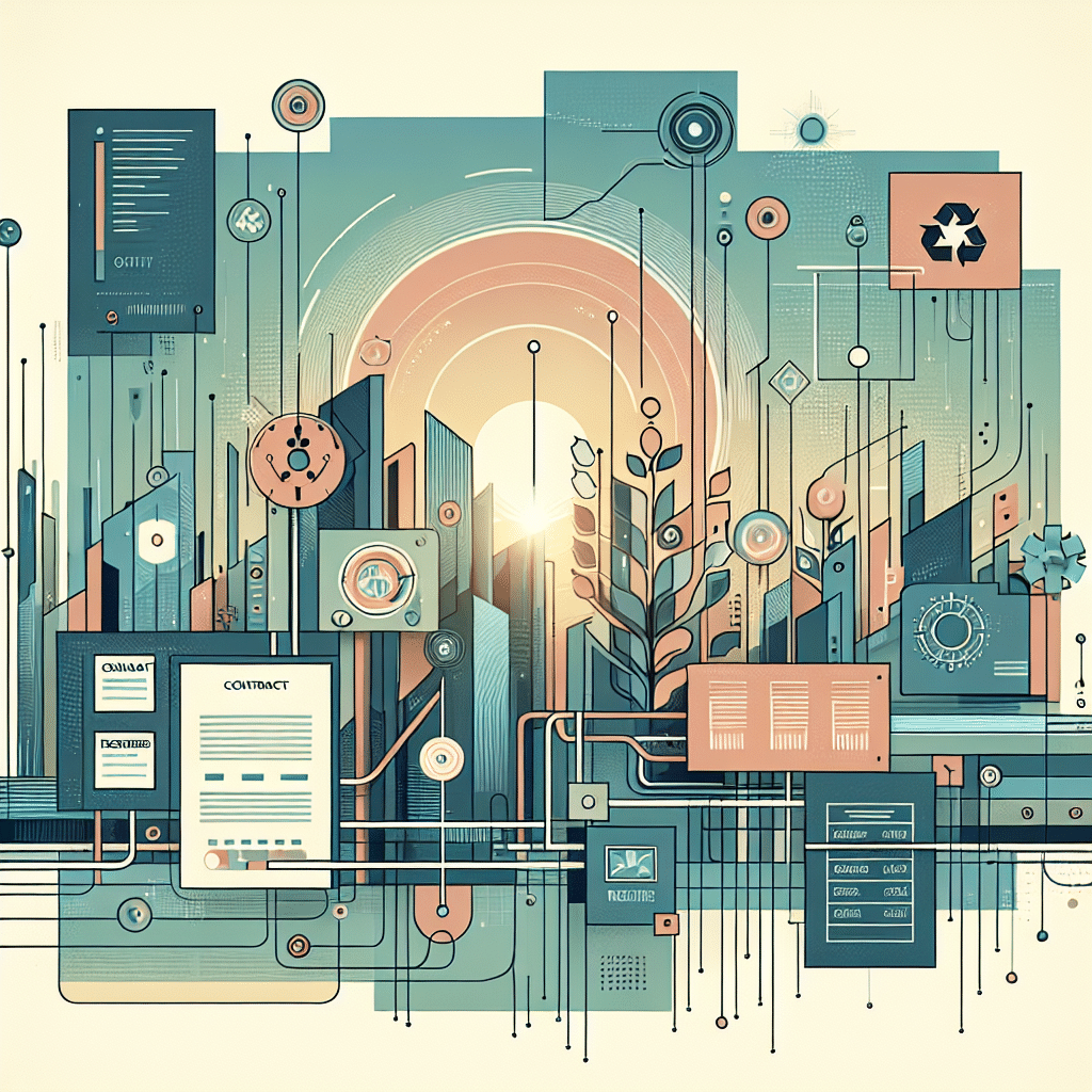 VerpackG Compliance automation workflow interface with recycling and contract icons in a German business context.