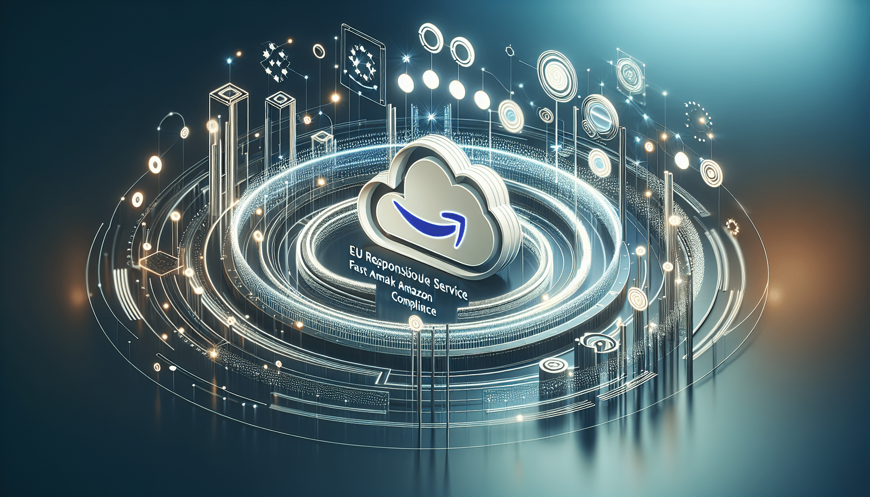 Illustration of a digital compliance journey showing a non-EU Amazon seller connecting with an EU Responsible Person to pass EPR verification.