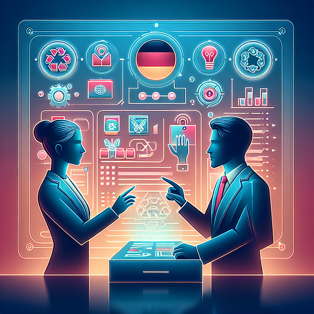 Business professionals using a digital dashboard for VerpackG Compliance Automation in Germany, showcasing 2025-ready features.