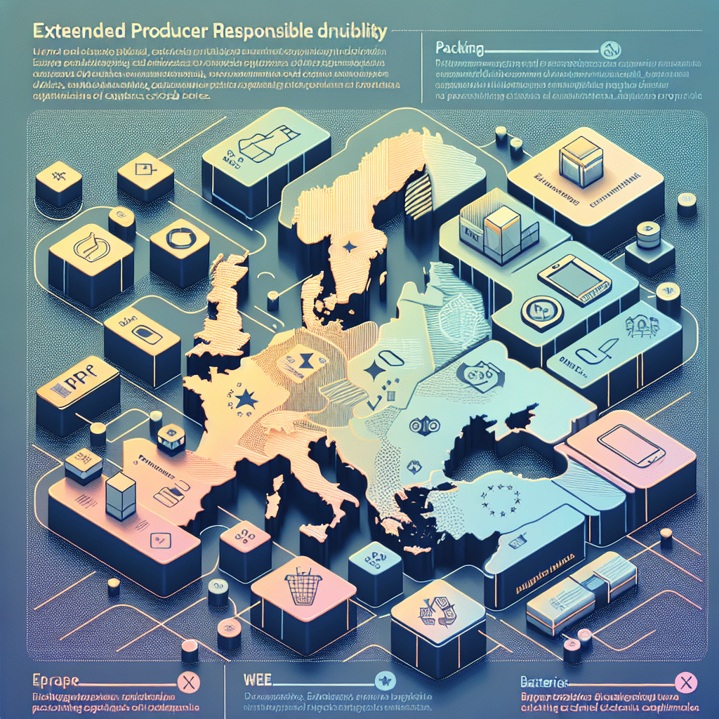 EPR Regulations country comparison map showing packaging, WEEE, and battery compliance rules for sellers across the European Union.