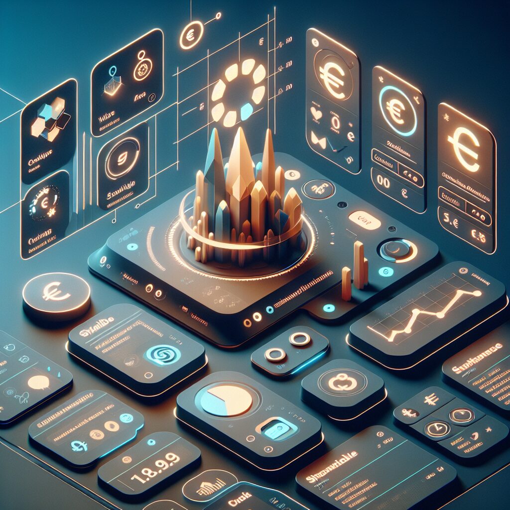 Dashboard showing EU WEEE compliance software pricing options with euro signs and e-waste icons to represent cost transparency and automation.