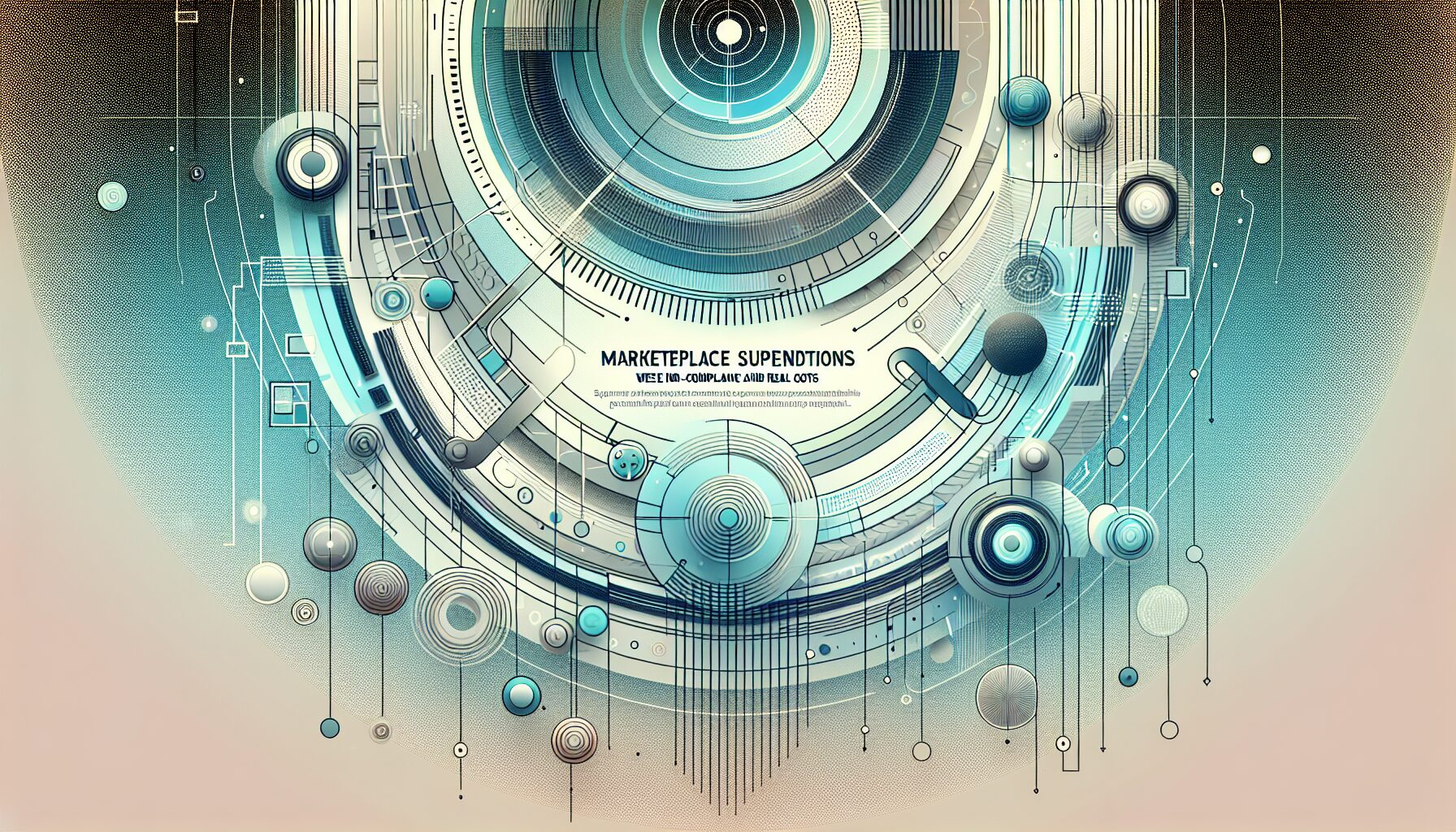 Visual concept for WEEE non-compliance results in suspended online marketplace access and penalty notices.