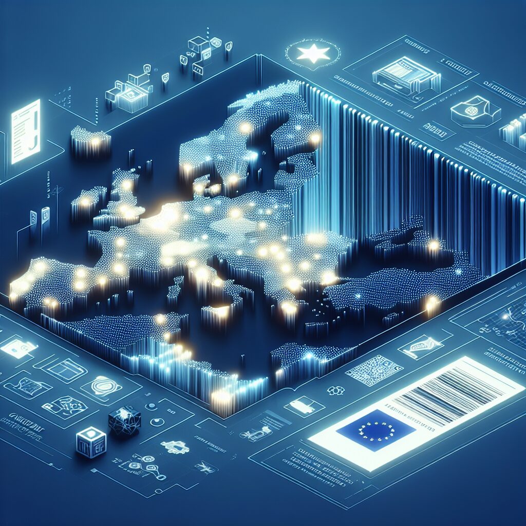 WEEE registration visual showing digital compliance map and product label for cross-border EU electronics sales.